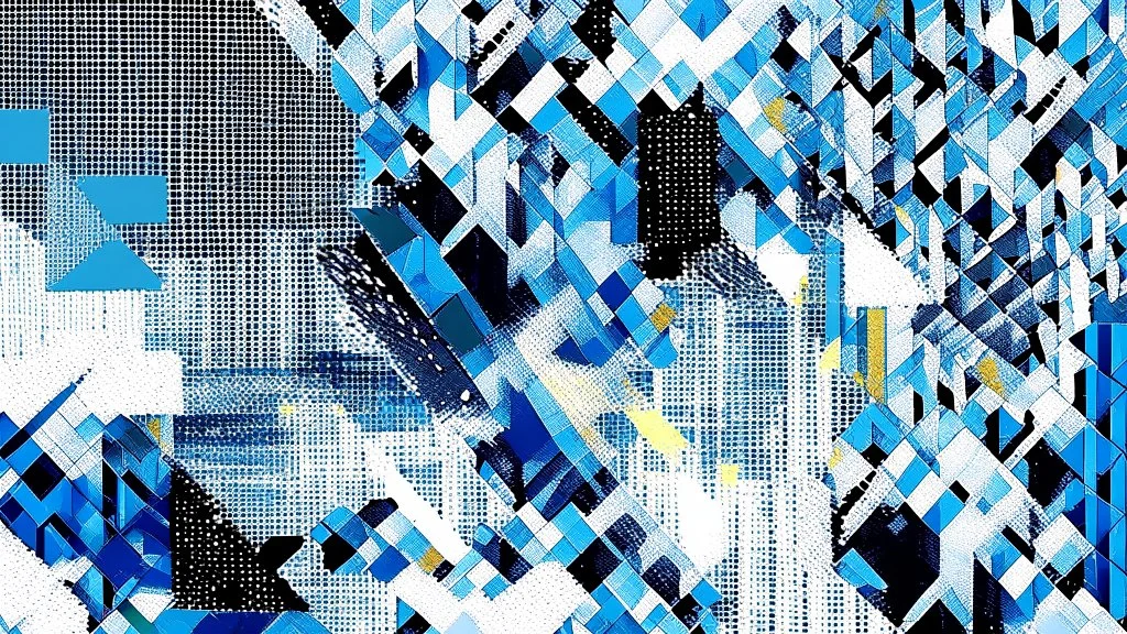 digital glitch pattern snow geometric abstraction by per kirkeby