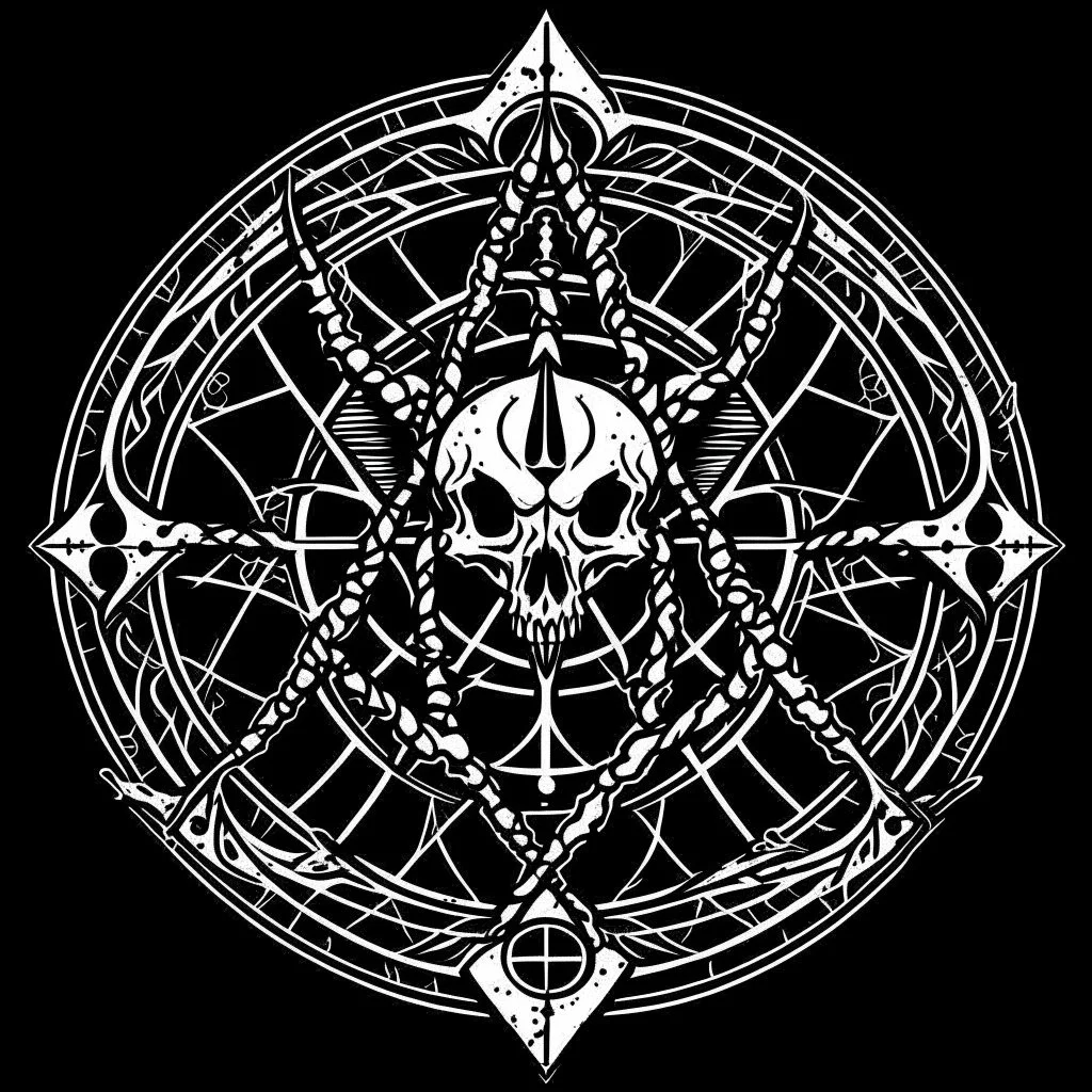 An occult symbol of the evil, Satanist and Nazi fundo background white draw black