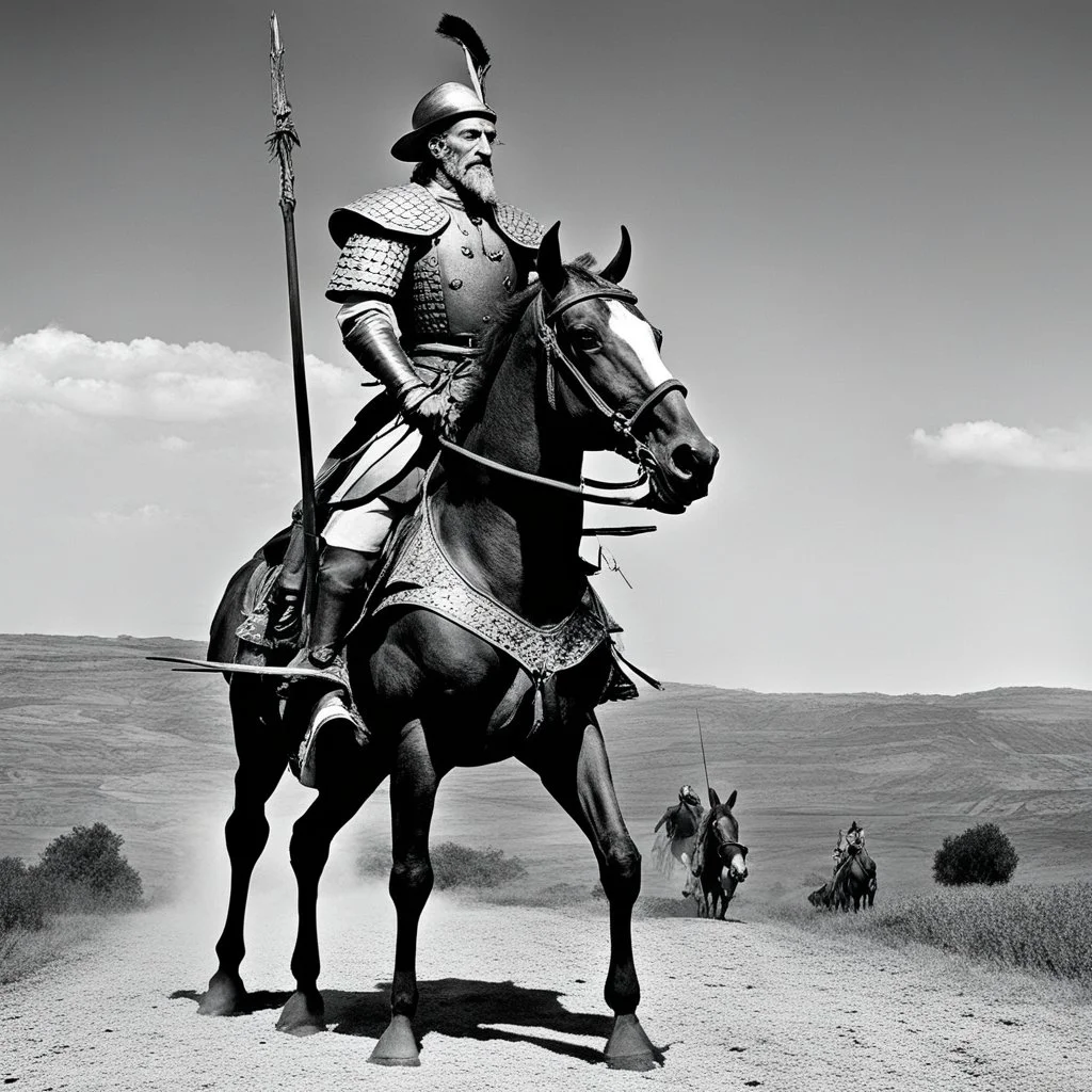 [hig res photo by Miguel de Cervantes] what is Don Quixote not capable of making the difference and fiction? real disjunction or no willingness to face the reality? or is the reality too difficult to deeply understand?