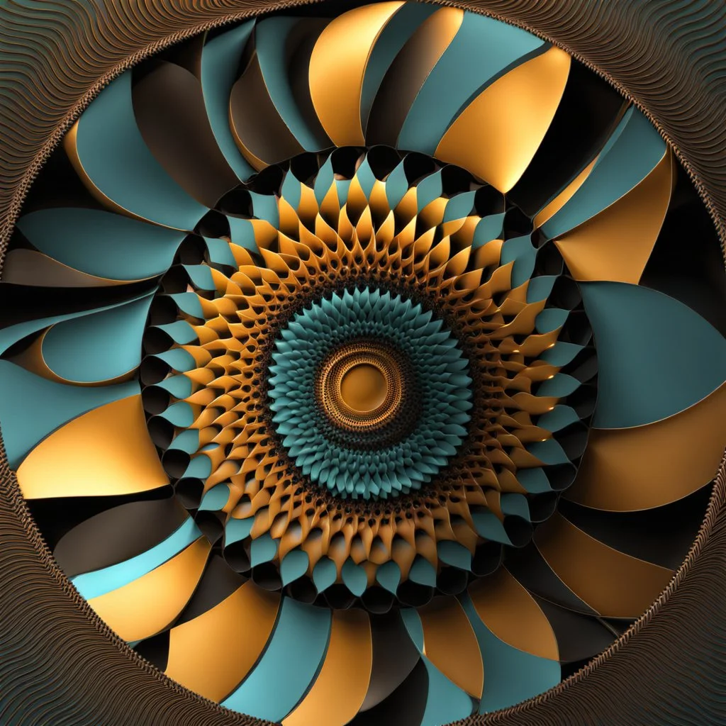 3d fractal pattern on a circular disk