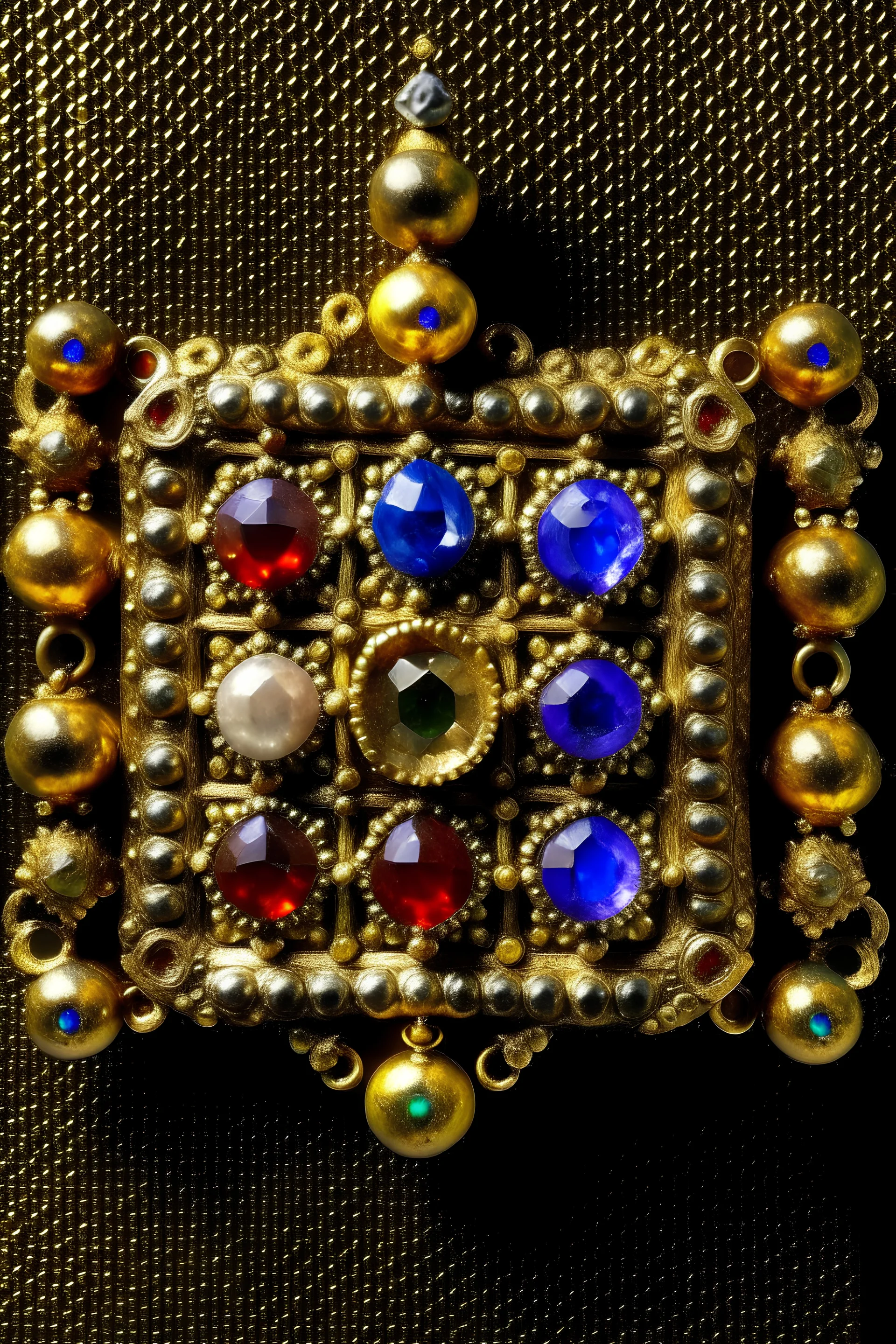 pectoral cuadrado con 12 gemas preciosas en el, colgado en el pecho de un sacerdote judio
