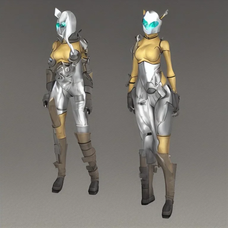 protogen steampunk crystal tech full body fire genderless