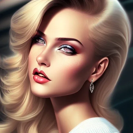  modern pin-up , sexy, perfecet eyes, cute fine face, digital art, high quality, hyperrealistic