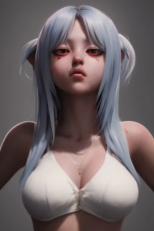 character design, portrait of a beautiful anime girl with white drooling large amount of saliva from mouth, very detailed, photographic, hyper-detailed, super hot, glamorous body, good proportion, perfect proportion, correct proportion, cinematic lighting, 8K,