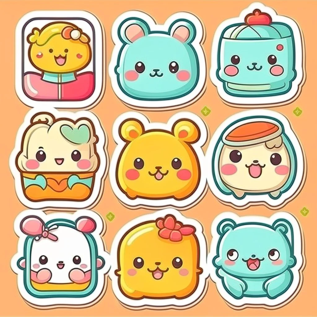 cute stickers templates