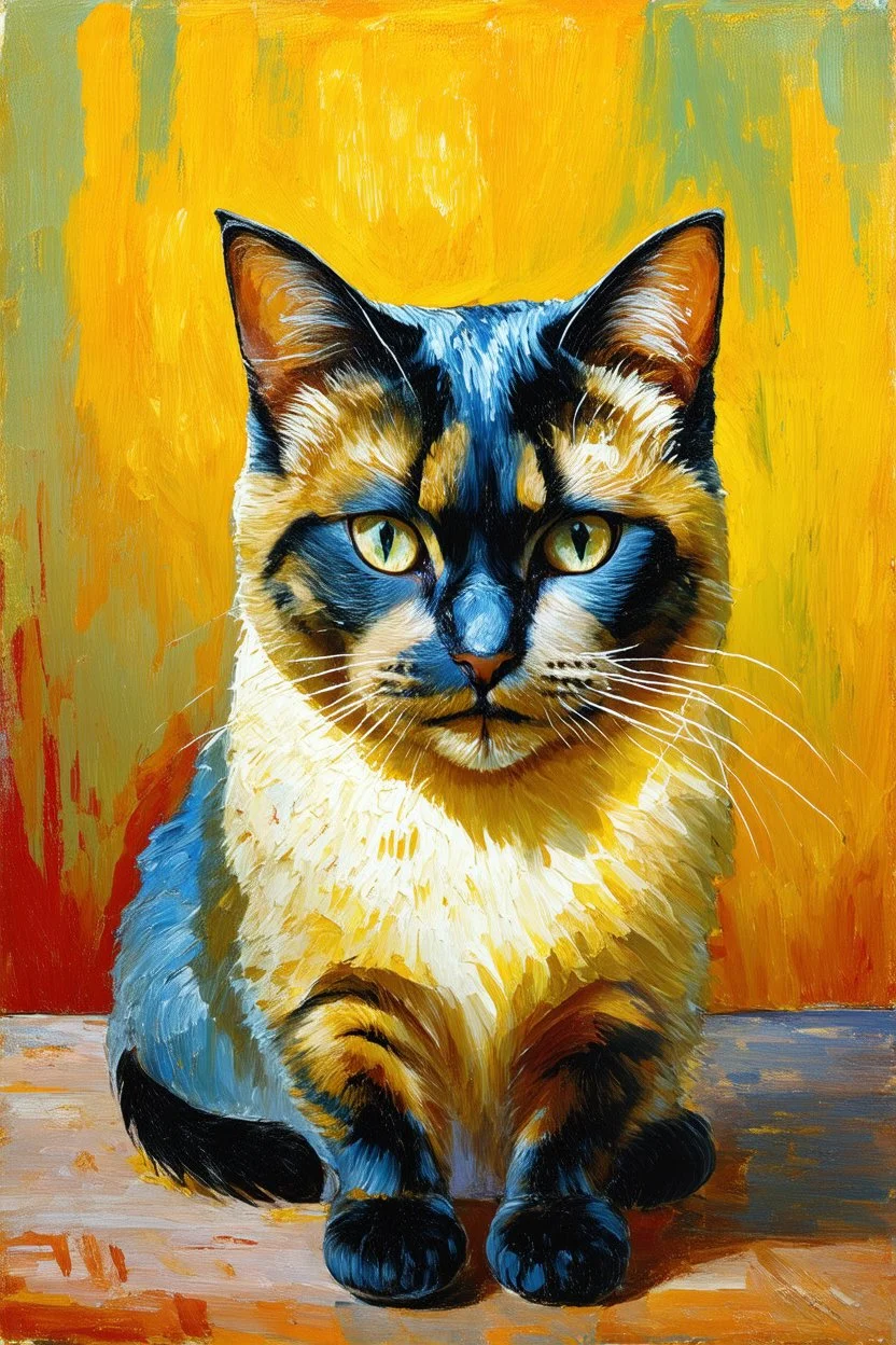 Portrait of a cat by Van Gogh
