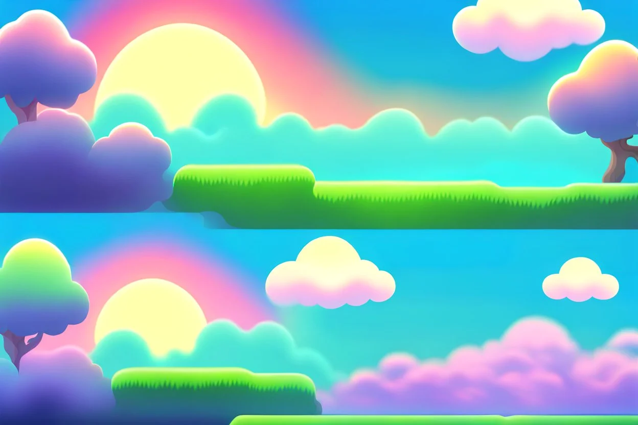 dawn parallax clouds and sky background for 2d horizontal platformer