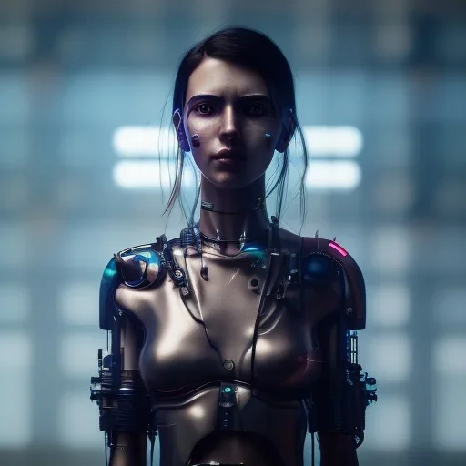 Cyberpunk outfit cyborg girl unreal 5, octane render,cinema4d, dynamic lighting, dramatic lighting, 4k, redshift render, highly detailed, hyper realistic, in space