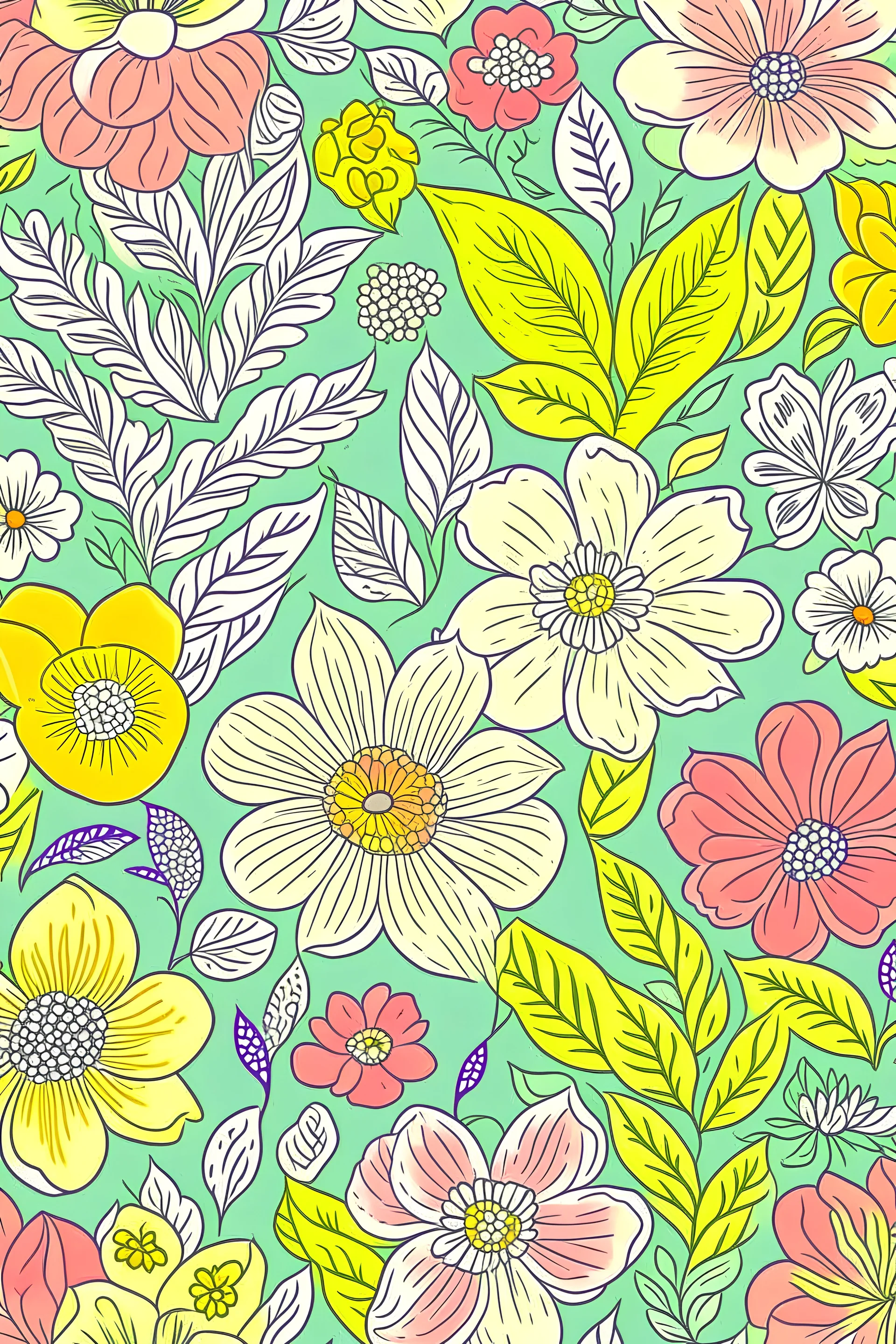 flowers patterns+calm colors