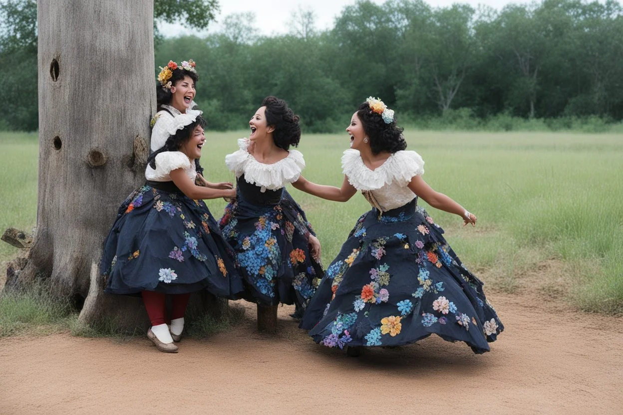 In Oklahoma, Bonnie and Josie, Dressed in calico, Danced around a stump. They cried, "Ohoyaho, Ohoo" ... Celebrating the marriage Of flesh and air.