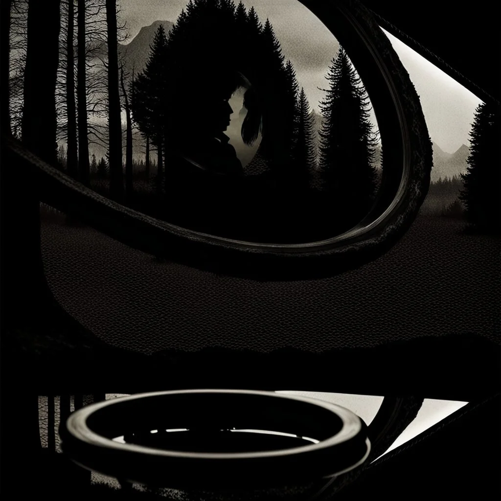 Creepy landscape, mirror, The Ring, daguerrotype