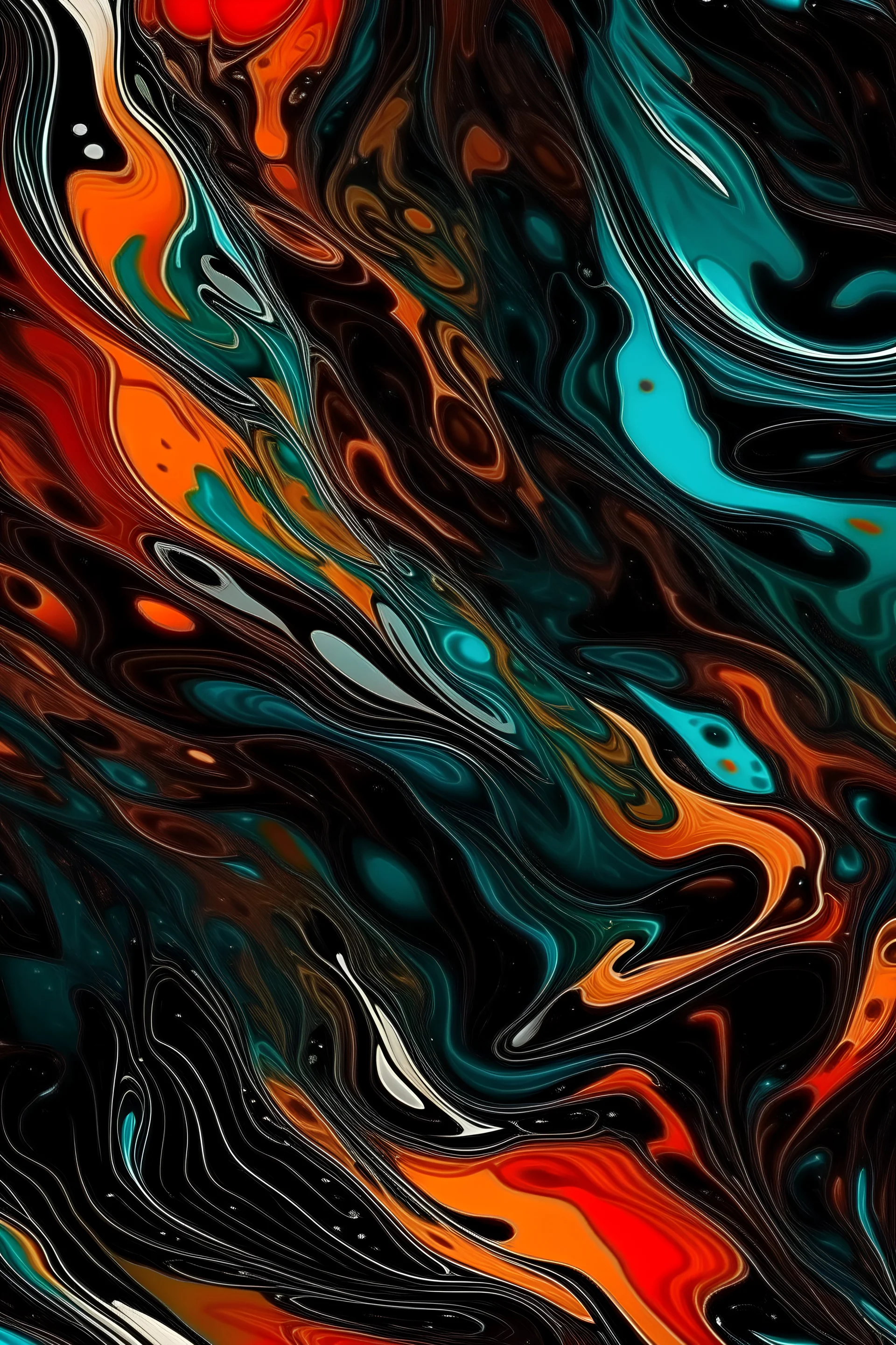 Liquid abstract painting, Dark & Groovy, liquid pattern