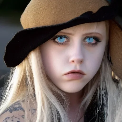 Sad,Billie Eillish, heartbroken, alone, insanely detailed, sunlit, realistic, blue eyes ,