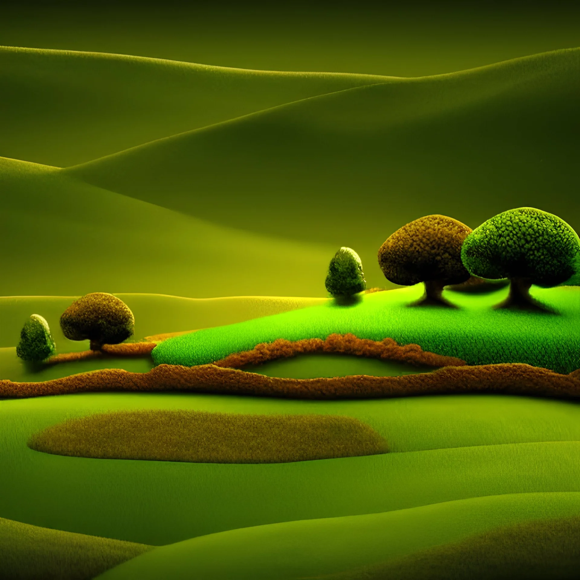 Landscape, the shire, fantasy, green, Brown, warm, realistic, village