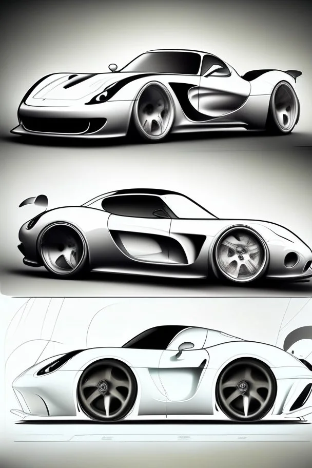 Design a sports car without the colors for color it