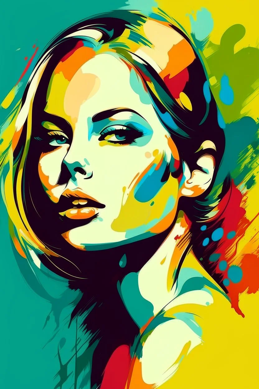 modern abstract woman painting vector