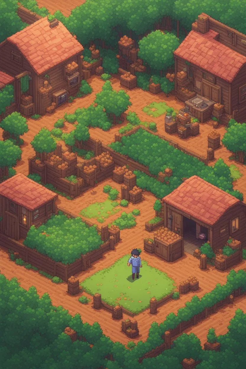an 8-bit inspired rendering of a Stardew Valley farm where the crop he's growing is human body part