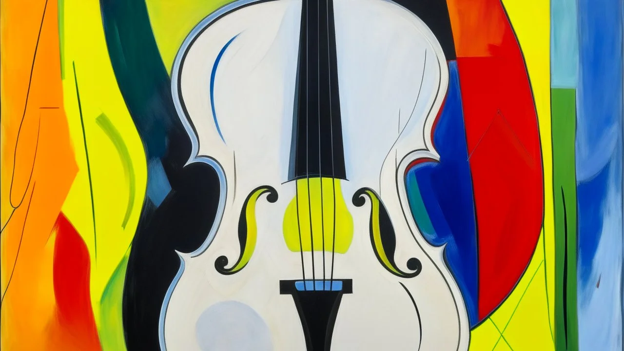 A white kinetic violin painted by Alexej von Jawlensky