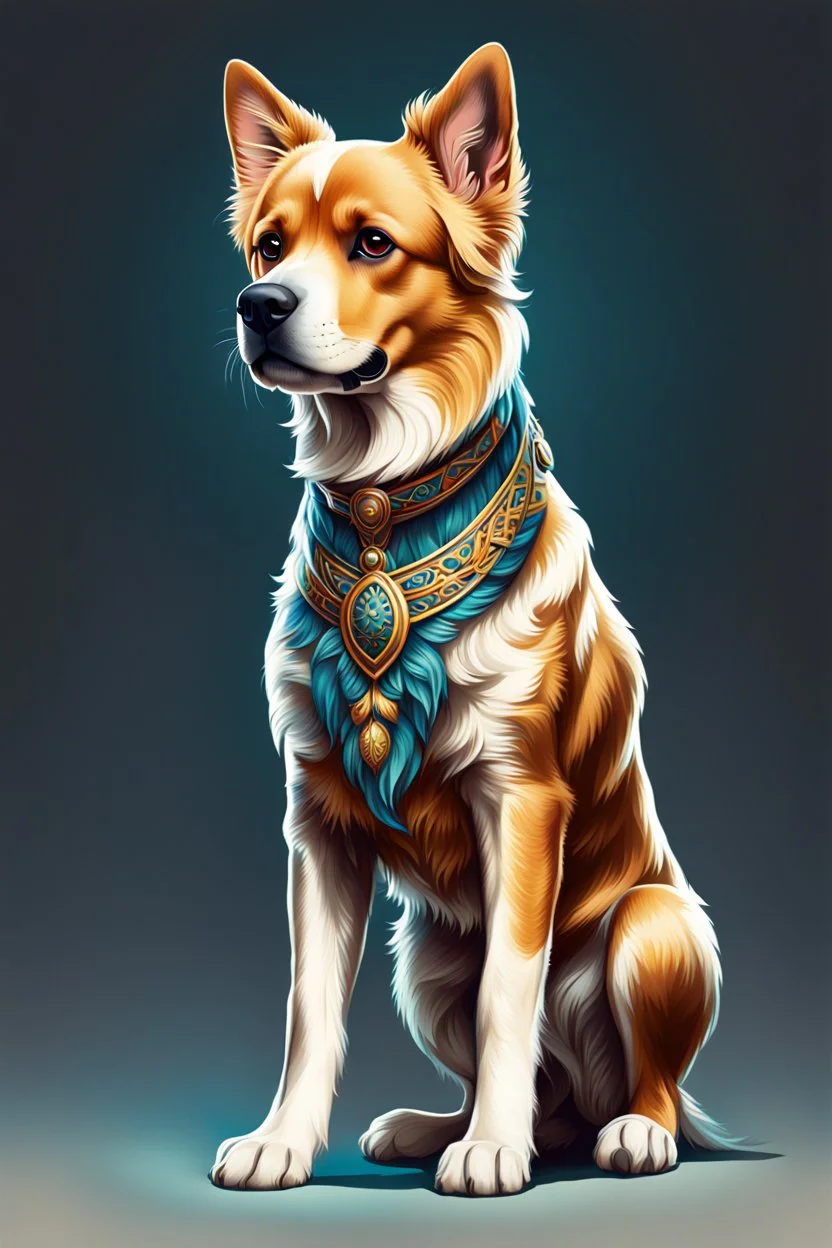 Full body Hermoso perro "Terranoba" Arte illustration, colores contrastantes, calidad ultra, hiperdetallado, 12k