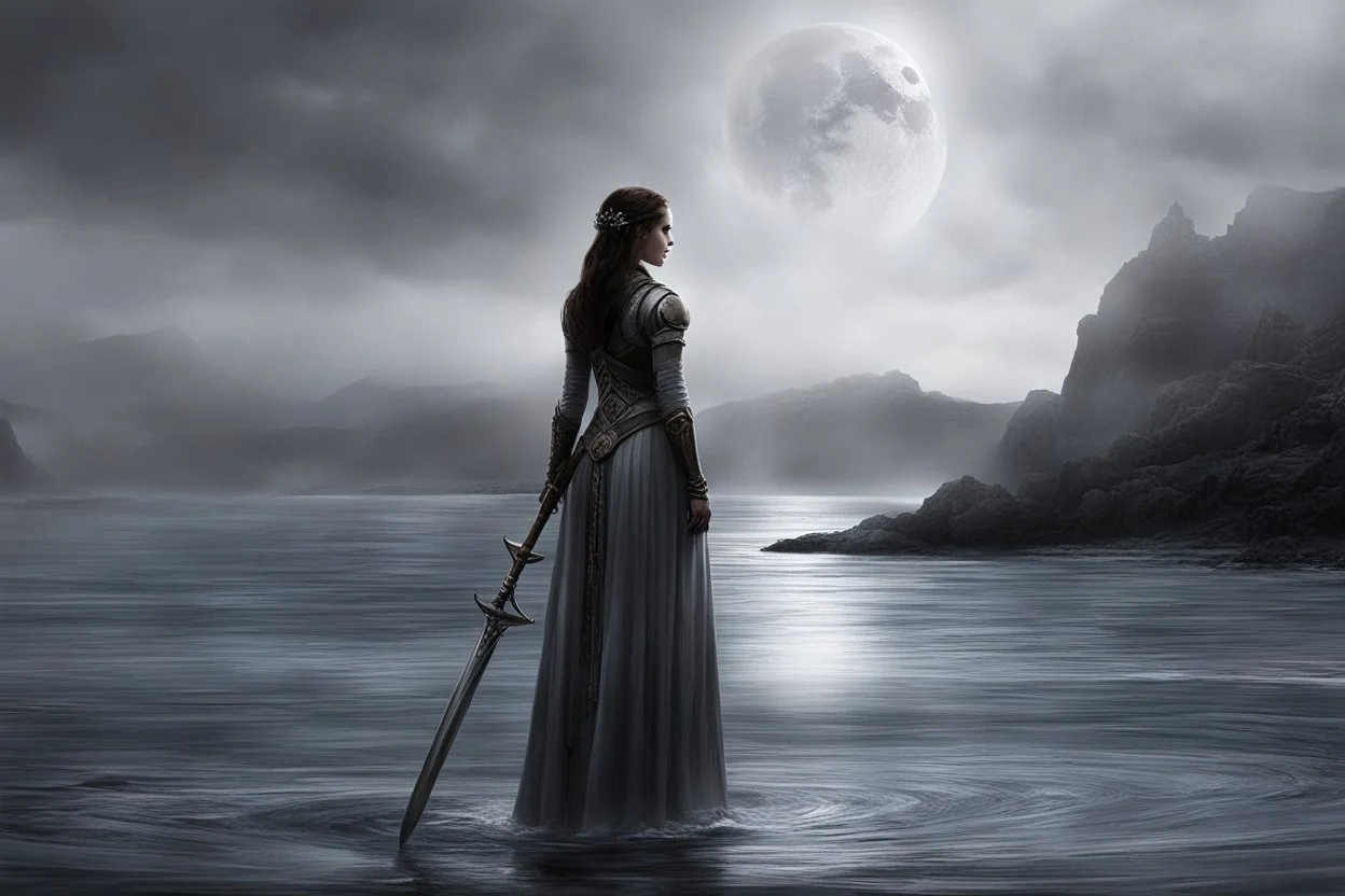 Echo will do it… she is able to do it… Echo: her name says all, she is a natural sonar, you can feel it. Echo stands rigid, her staff planted firm against the planks. Her breathing slows, deliberate, her eyes half-lidded as she focuses inward. The world around her blurs until all that remains is the ebb and flow of unseen life beneath the water—the slow, measured breathing of something vast, something coiled in wait. She opens her mouth, speaking in a hushed, resonant sound that carries over the