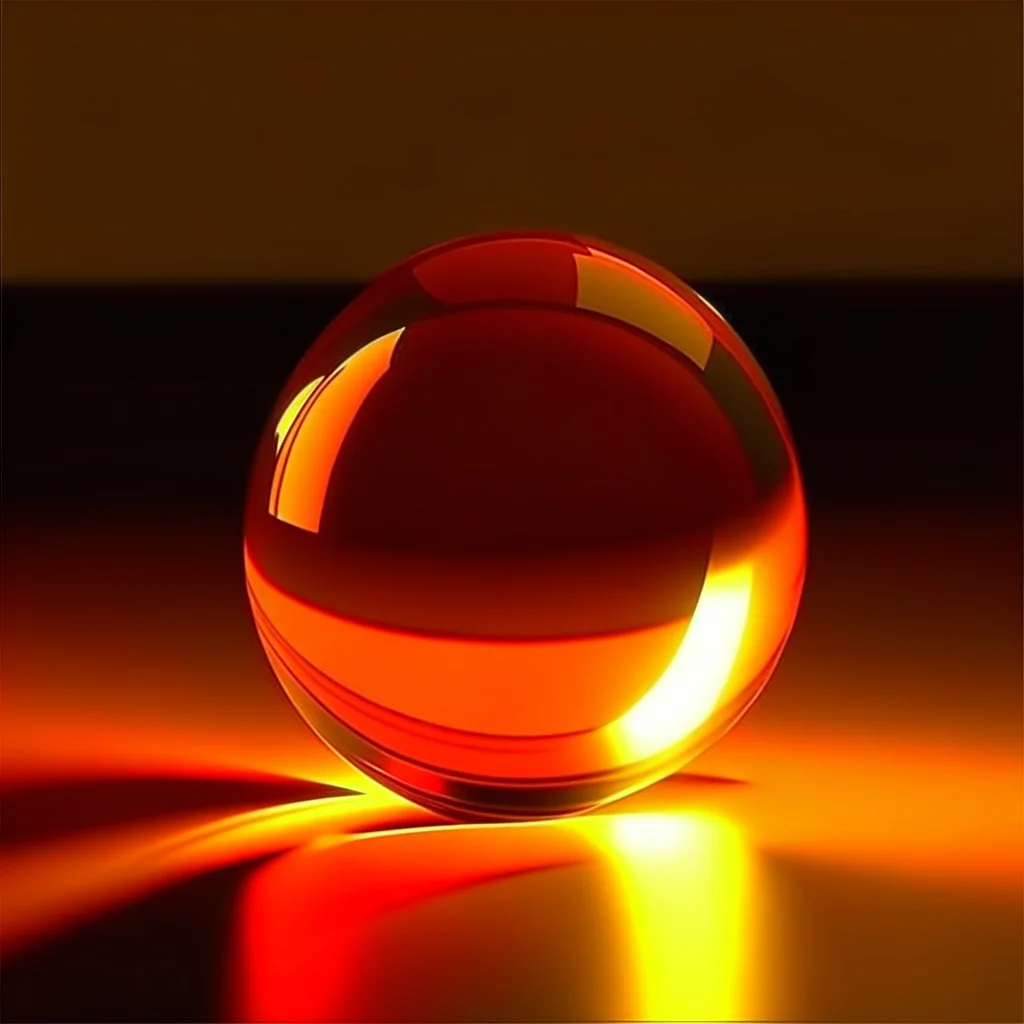 atmospheric deep orange light refracting