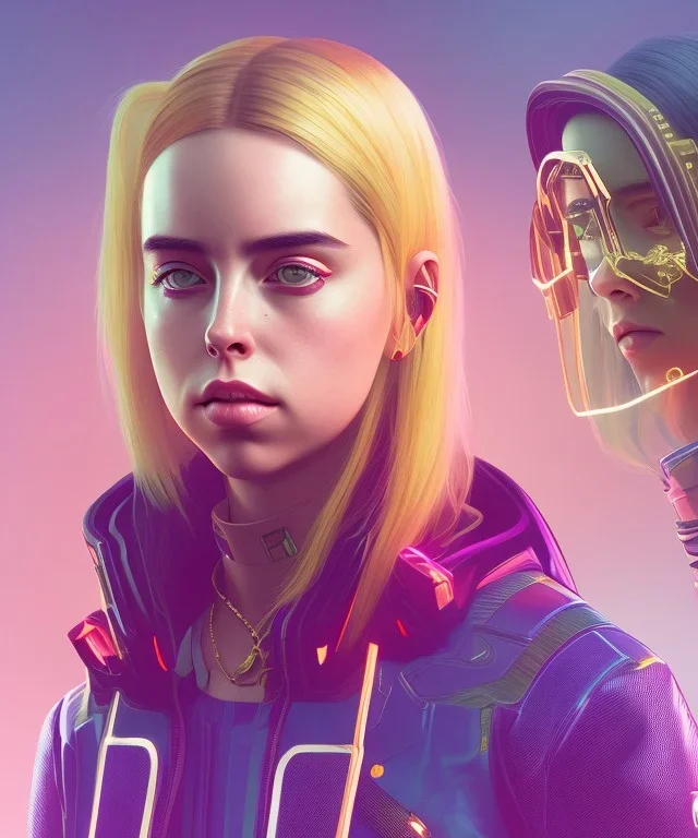 Billie Eilish, in stockings, cyberpunk2077