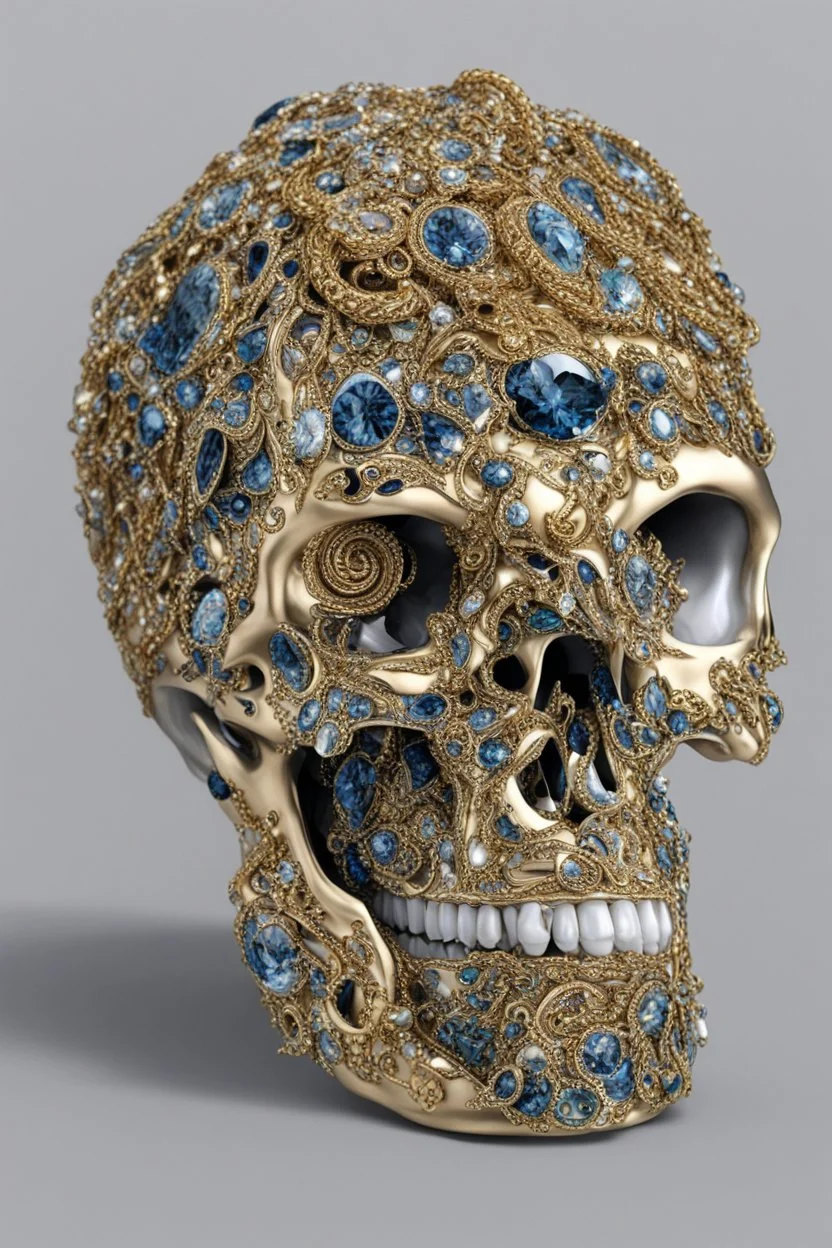 versace jewelery styled human skull