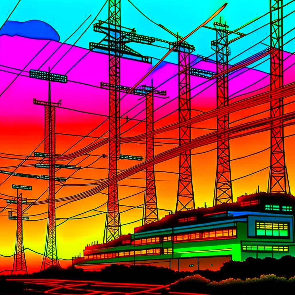 cyberpunk retro futuristic for comics really tall from far away