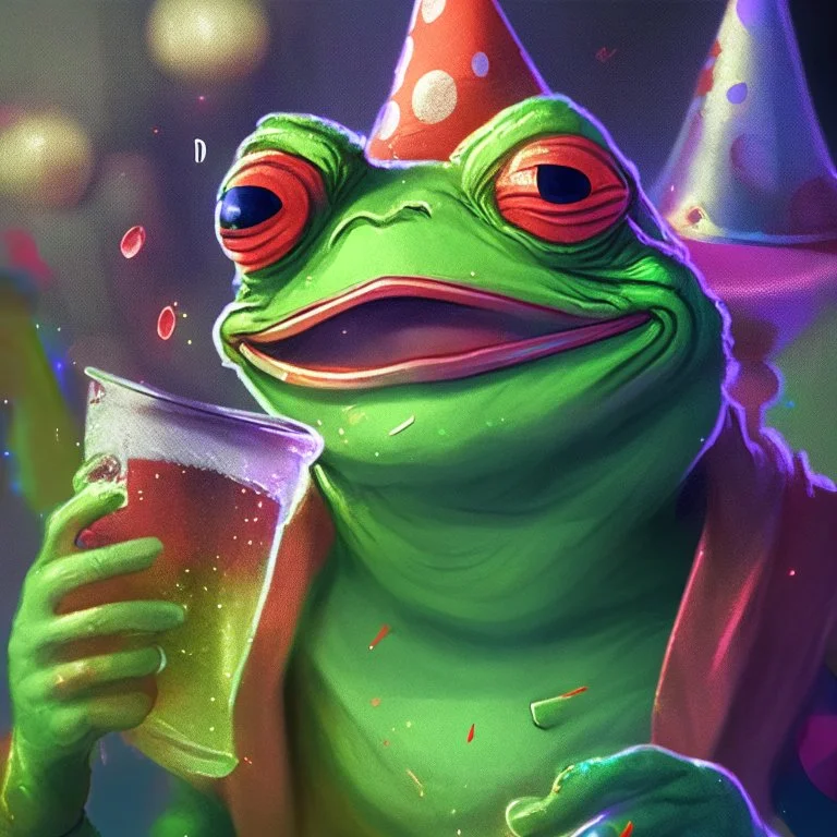 party Pepe, digital art, anime