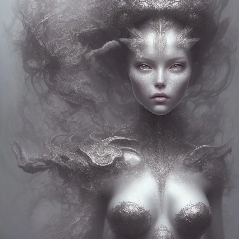 sango fantasy, fantasy magic, intricate, sharp focus, illustration, highly detailed, digital painting, concept art, matte, artgerm and paul lewin and kehinde wiley, masterpiece sexy lips Asian afro lips lady body head silver bright rain lady outer space pretty skull head