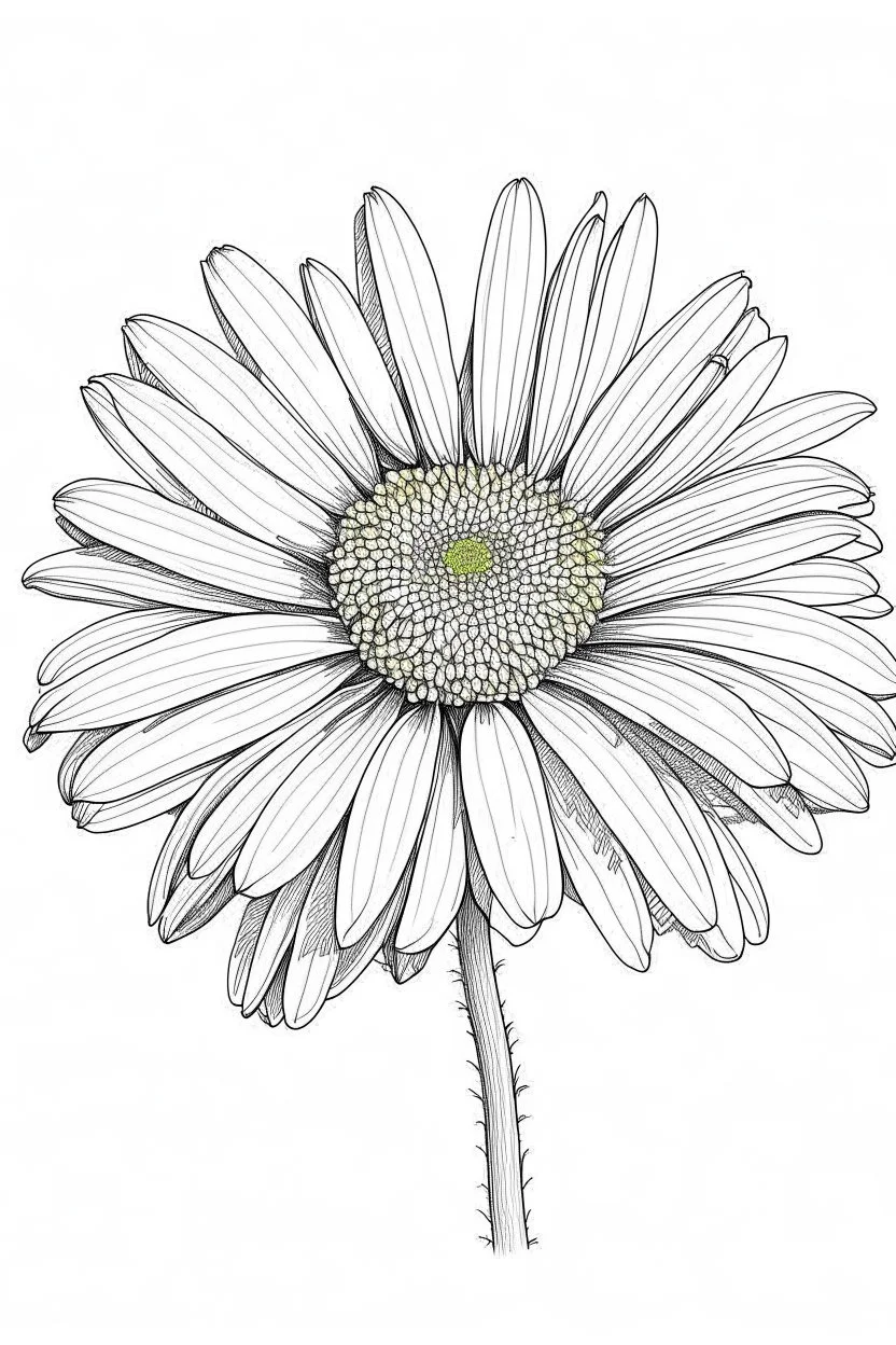 daisy flower drawing all white on a white background
