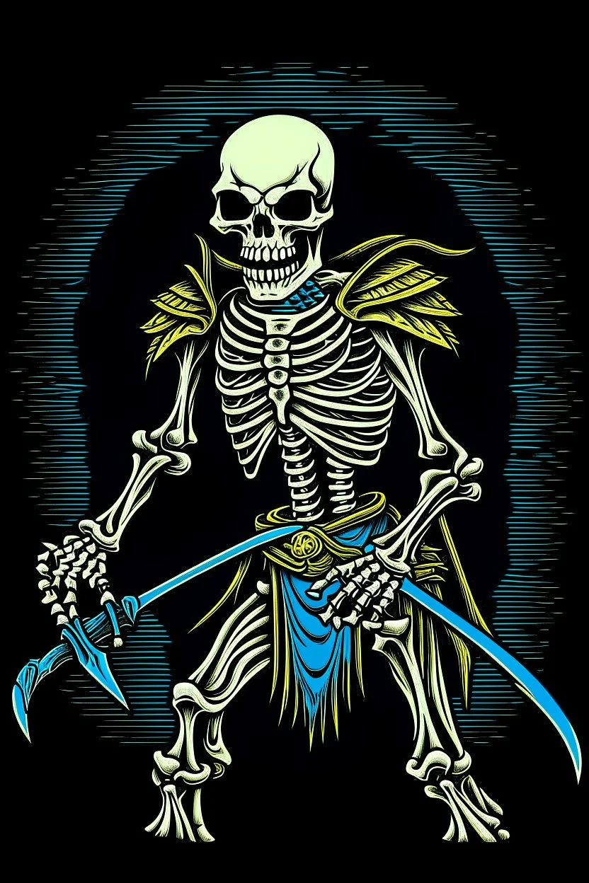 skeleton warrior, comic style