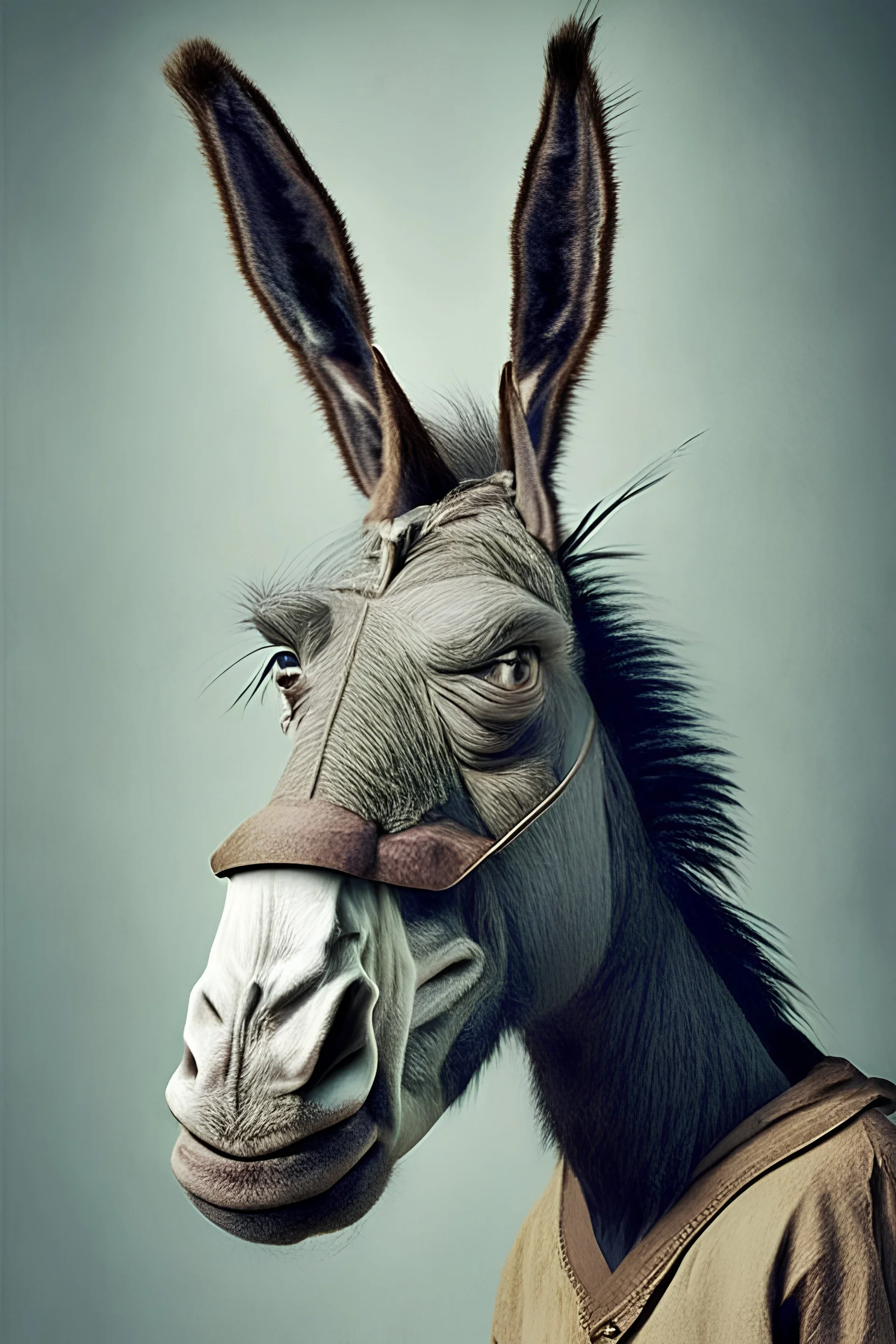 Donkey with a human head