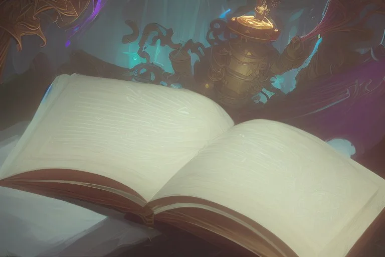 Magical book surrounded by magic