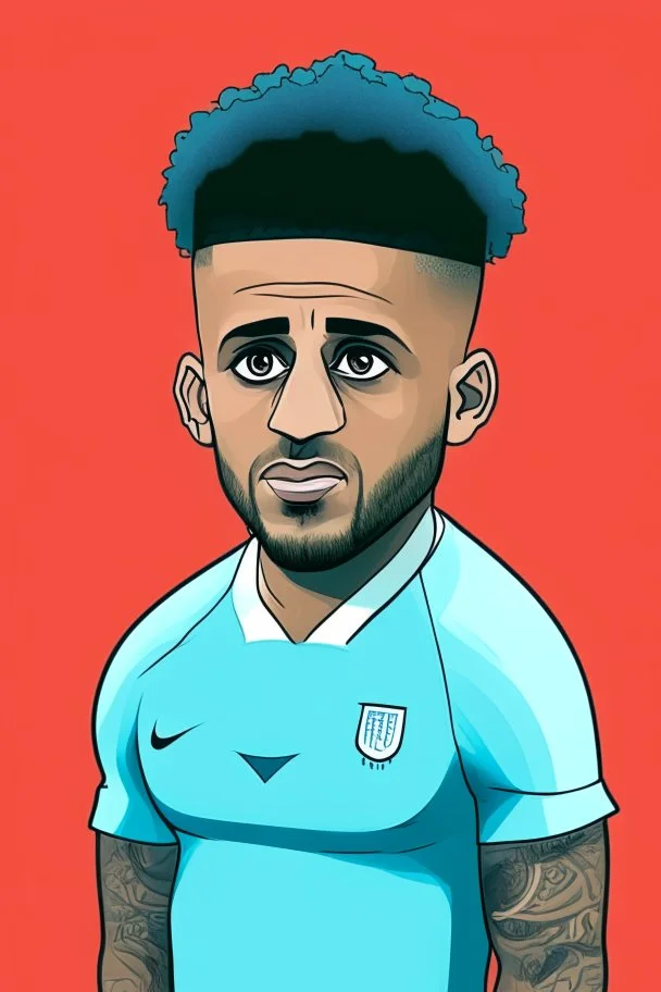 Kyle Walker English football player ,cartoon 2d