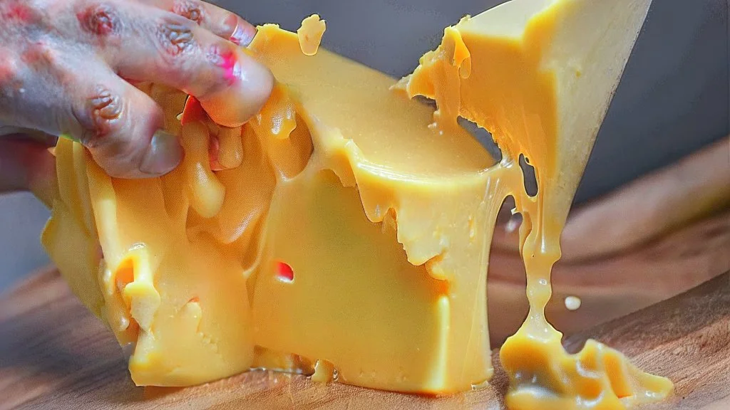 squeezing wet cheese from the between the cheeks