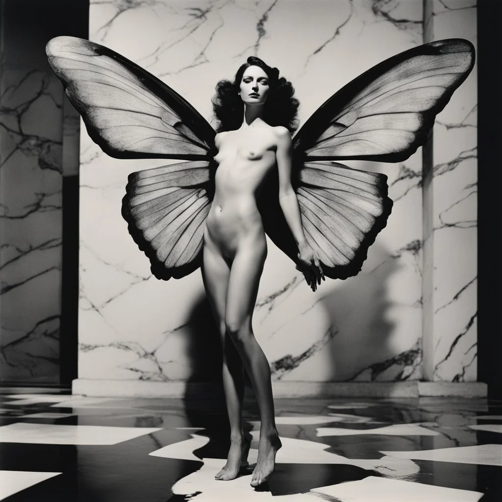 [art by Helmut Newton] wings queen of butterflies Inside the Fate of a marble
