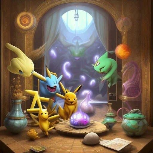 Mystery pokemon,Ambiance dramatique, hyperrealisme, 8k, high quality, lot of details, fit within portrait