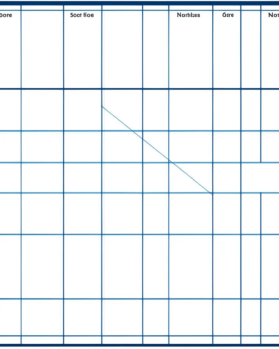 A visual representation of a linear equation on a graph, showing how to find the slope and y-intercept.