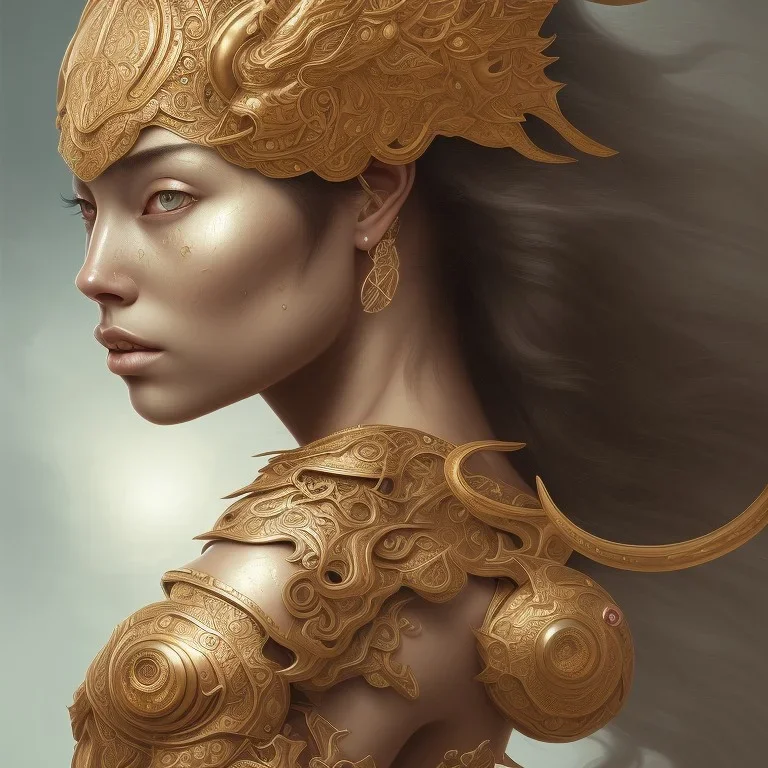 sango fantasy, fantasy magic, intricate, sharp focus, illustration, highly detailed, digital painting, concept art, matte, artgerm and paul lewin and kehinde wiley, masterpiece silver tiger head bronze Asian African girl nice breast Afo hair turquoise sun rain waves