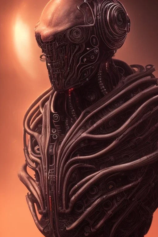 evil alien, brutal face, tron, head, burn eyes, 8k, finely detailed, dark light, photo realistic, hr giger, cyberpunk