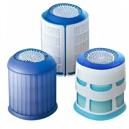 3 Large designer air purifiers, Apple, ikea