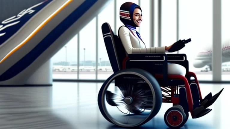 rocket powered wheelchair at turkish airlines gate