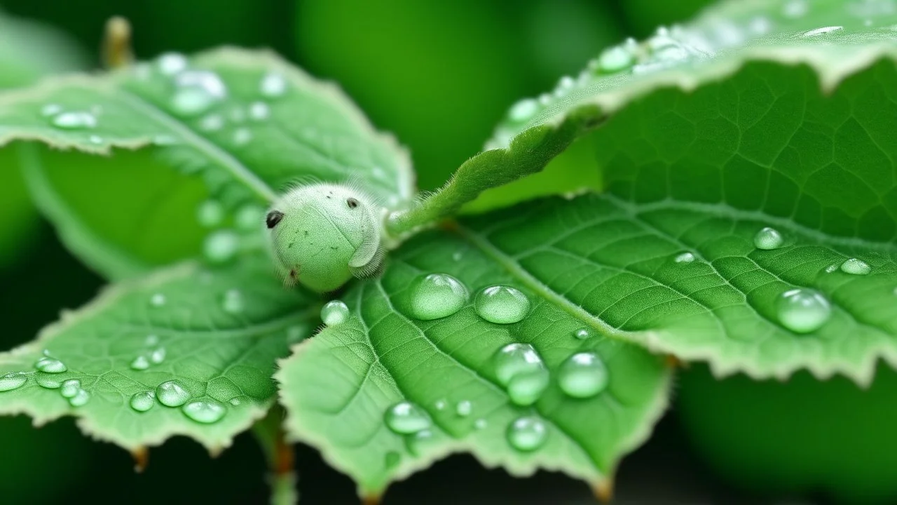 It’s called honeydew, when aphids release their crystal shimmer, iridesce the tops of leaves.