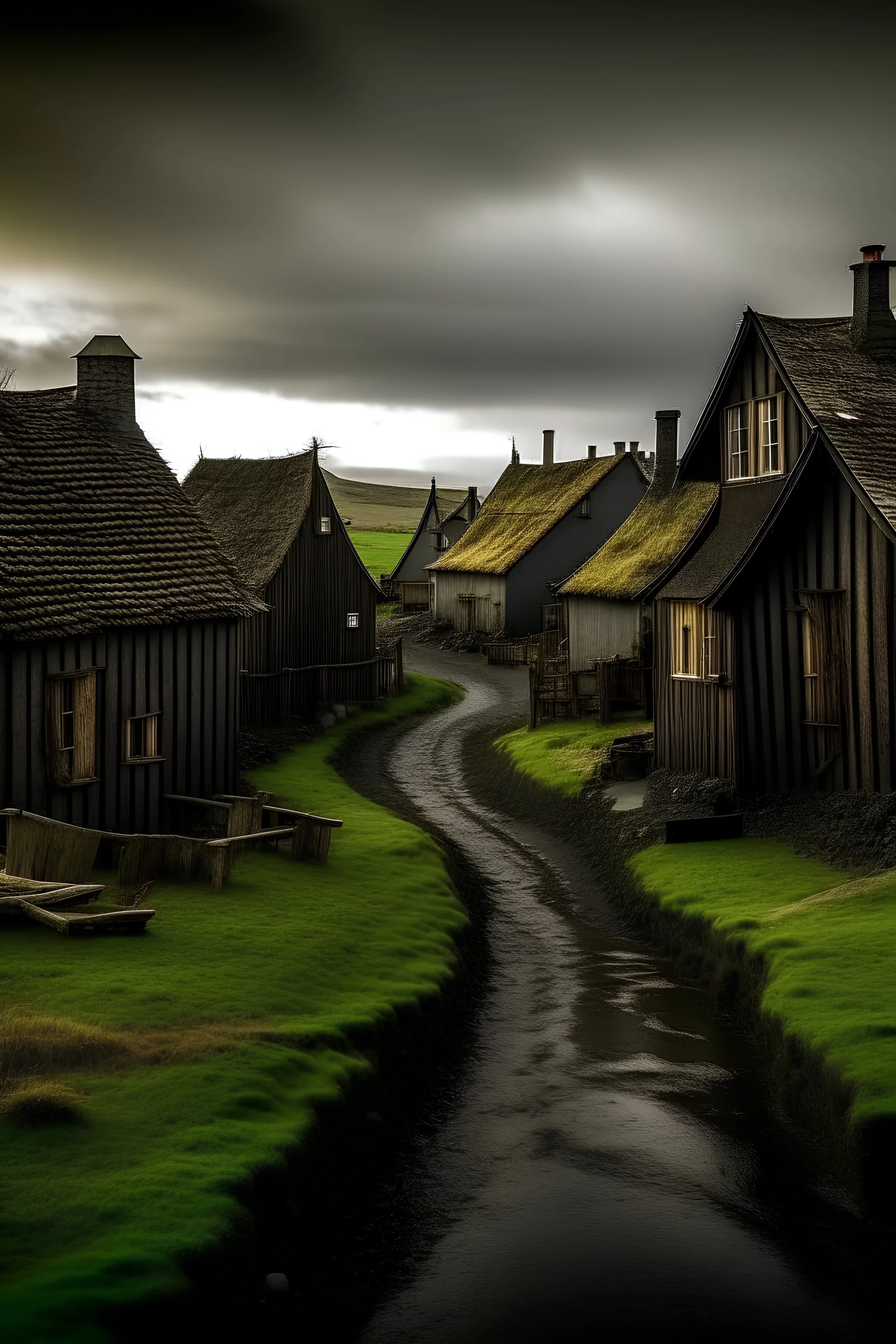 medieval , castle town, Iceland, town, Slums, dirt house