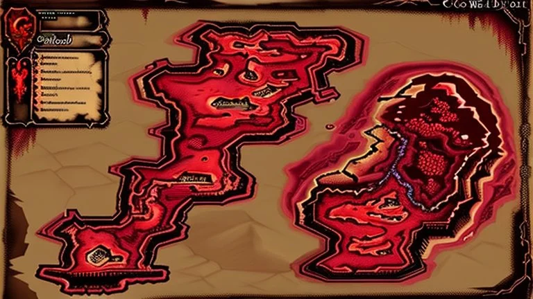 blood red dessert crimson corruption hell wastelands battlemap dnd