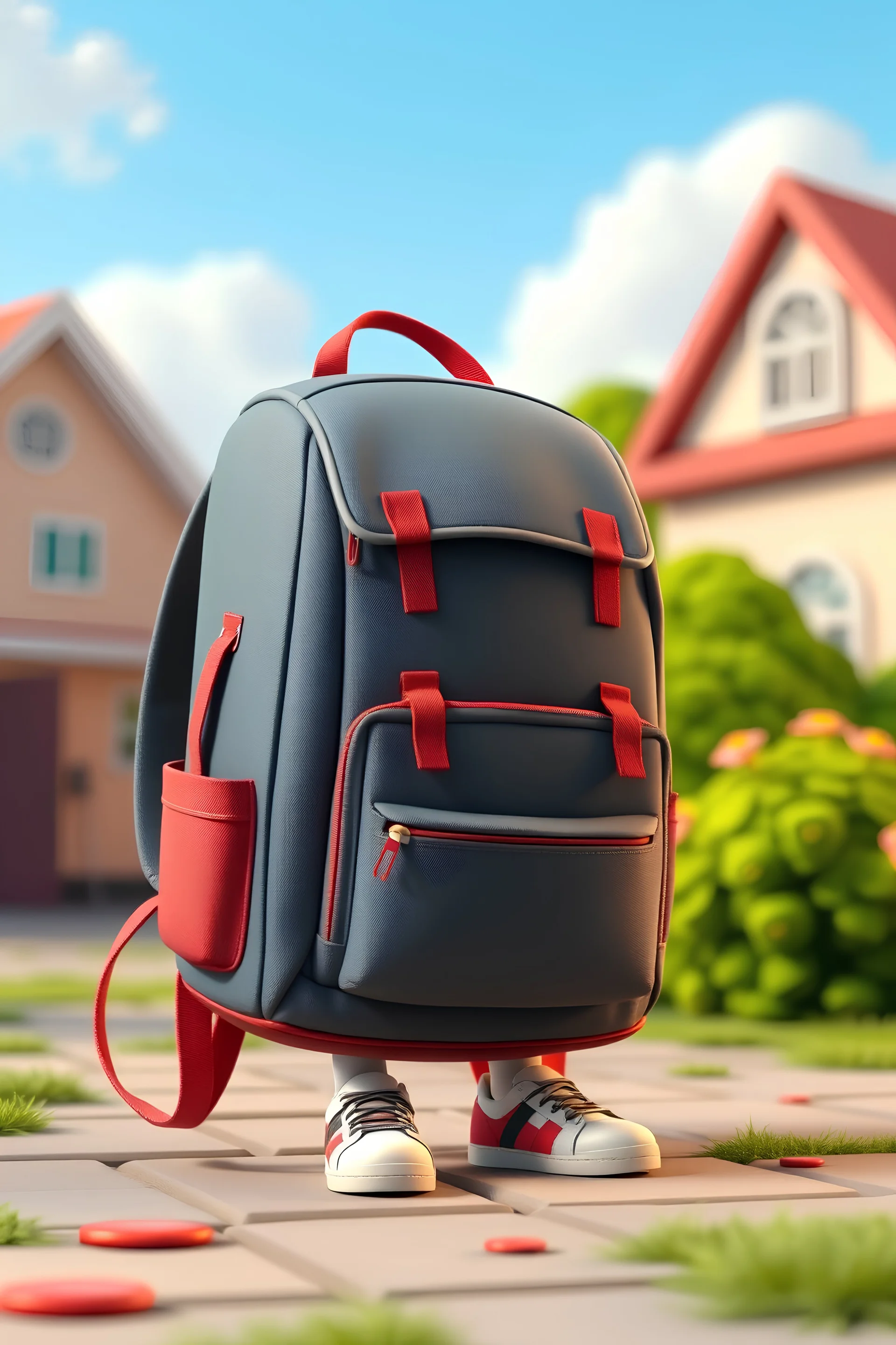 3d animation cartoon school backpack