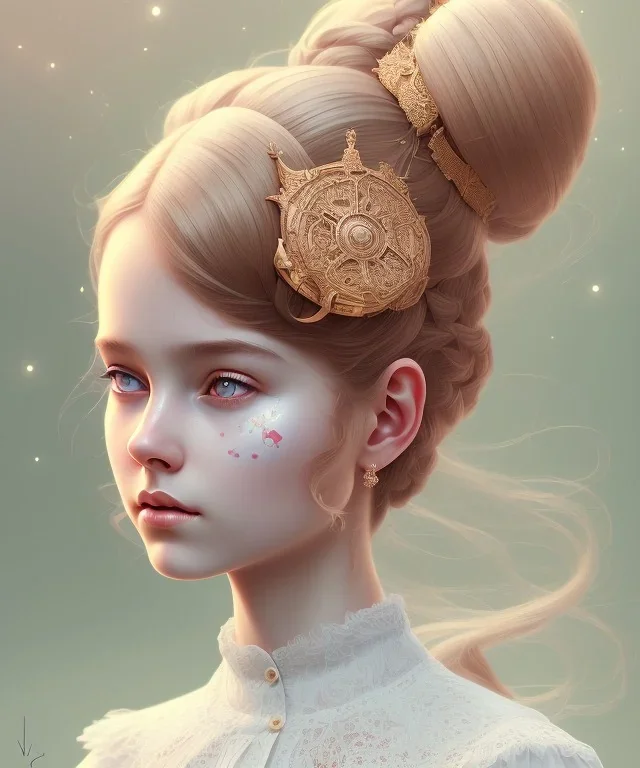 a realistic full face portrait of beautiful young and cute russian lolita girl, adorable, seductive and sexy looking, slight smile, intricate, elegant, highly detailed eyes, digital painting, 8k, artstation, concept art, smooth, sharp focus, illustration, studio quality, art by victo ngai