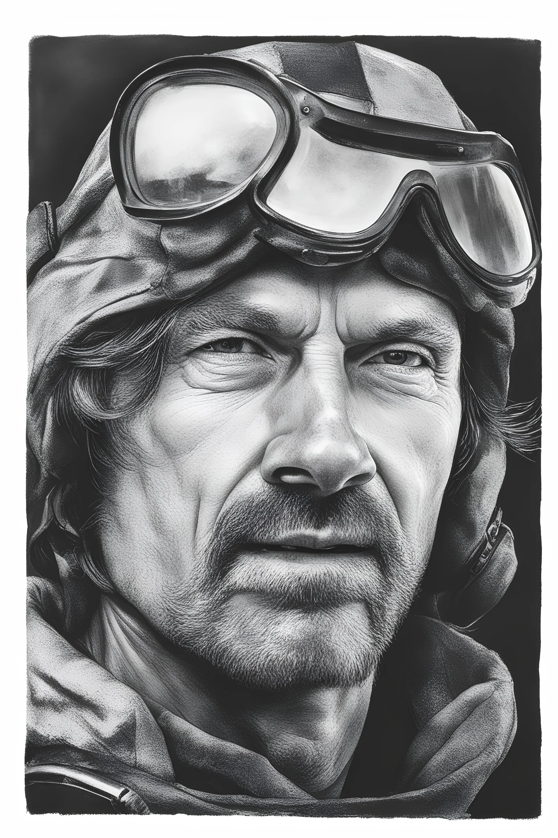 facial Portrait of action hero John Little by Scott Kendall