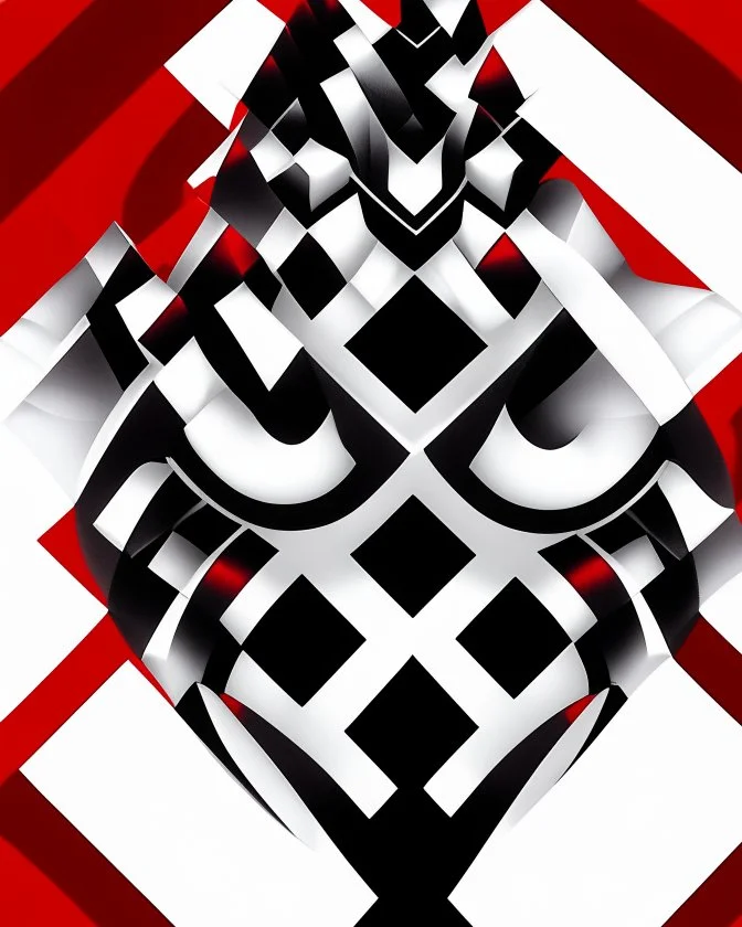 Geometric art does not change the image colors black white and red